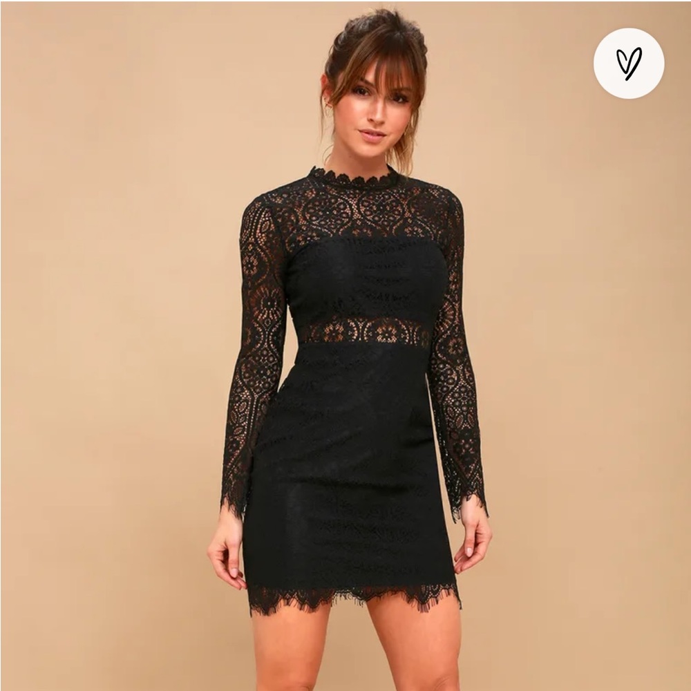 BRAND NEW APPETITE FOR SEDUCTION BLACK LACE LONG SLEEVE